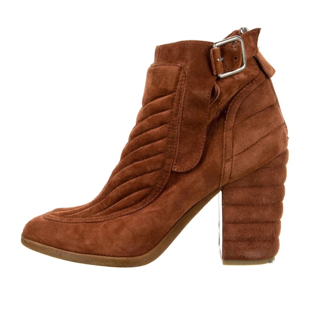 Laurence Dacade Suede Ankle Boots Quilted Brown